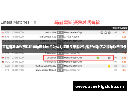 英超近期争议事件回顾与裁判判罚公信力深度反思视频助理裁判制度影响与联赛形象